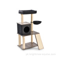 Alta qualidade Sisal Cat Tree House Cinza Móveis de gato Pet Scratcher Post Tower Tower